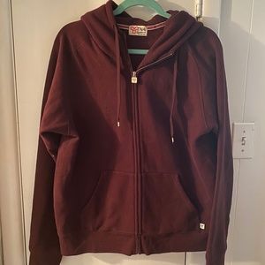 TNA Aritzia XL Maroon Hooded Zipper Sweatshirt - like new condition